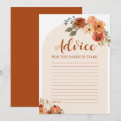 Herfst Pompoen Baby shower Advies voor de Ouders Kaart (Voorkant / Achterkant)