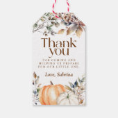 Herfst Pompoen Baby Shower Bedank Je Favor Cadeaulabel (Achterkant)