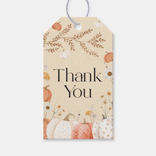 Herfst Pompoen Baby Shower Bedankbriefjes Cadeaulabel (Voorkant)
