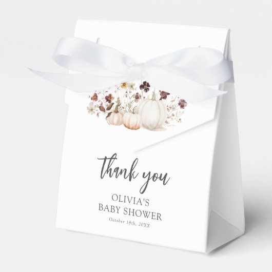 Herfst Pompoen Baby Shower Bedankdoosjes (Voorkant Zijde)