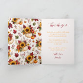 Herfst Pompoen Baby Shower Bedankkaart (Binnen)