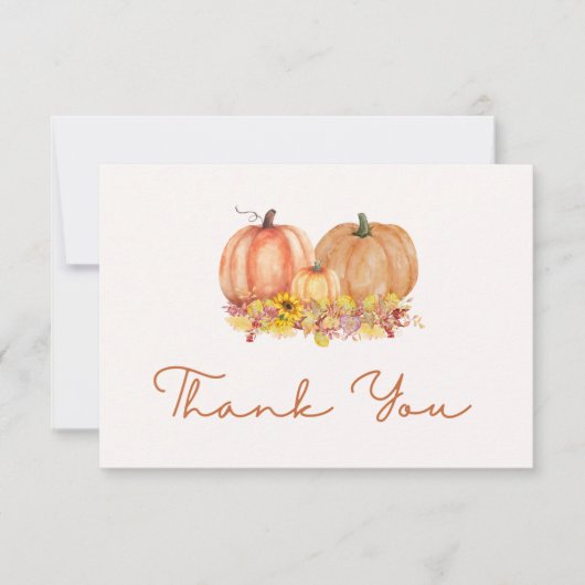 Herfst Pompoen Baby Shower Bedankkaart – Boho (Voorkant)