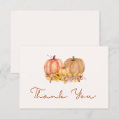 Herfst Pompoen Baby Shower Bedankkaart – Boho (Voorkant / Achterkant)