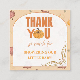 Herfst Pompoen Baby Shower Bedankkaart Informatiekaartje