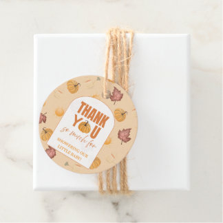 Herfst Pompoen Baby Shower Bedankkaartje Bedankjes Labels