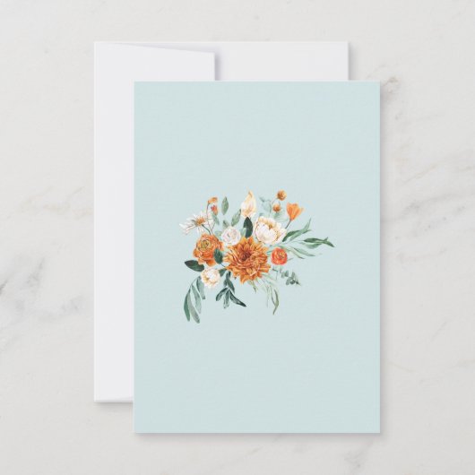 Herfst pompoen Baby shower blauw, Kaart (Achterkant)