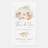 Herfst Pompoen Baby Shower Blush Abrikoos Bloemstu Servet (Voorkant)