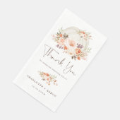 Herfst Pompoen Baby Shower Blush Abrikoos Bloemstu Servet (Hoek)