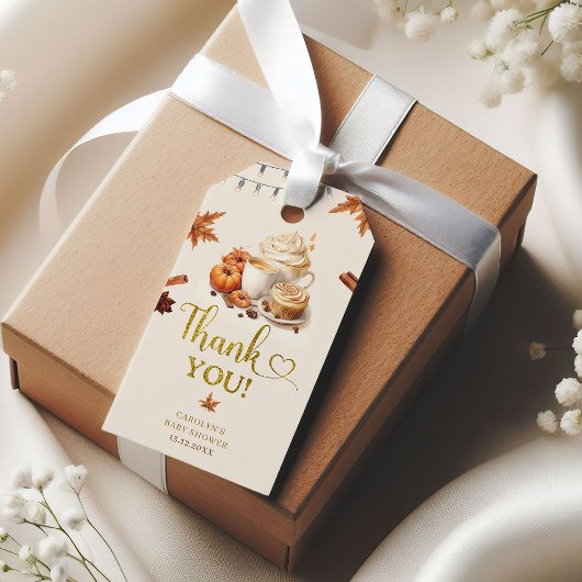 Herfst Pompoen Baby Shower Cadeautag Cadeaulabel