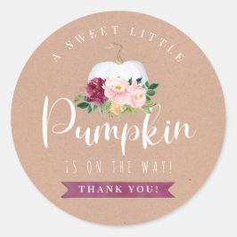 Herfst pompoen Baby shower dank u Sticker