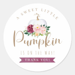 Herfst pompoen Baby shower dank u Sticker
