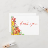 Herfst pompoen baby shower dank u uw kaartje kaart (Voorkant / Achterkant in situ)