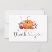 Herfst pompoen baby shower dank u uw kaartje kaart (Voorkant)