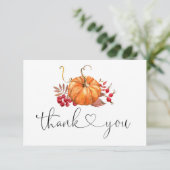 Herfst pompoen baby shower dank u uw kaartje kaart (Staand voorkant)