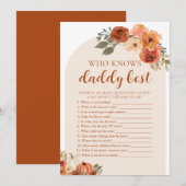 Herfst pompoen Baby shower die weet papa beste spe Kaart (Voorkant / Achterkant)