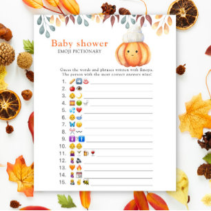 Herfst Pompoen - baby shower emoji pictionary