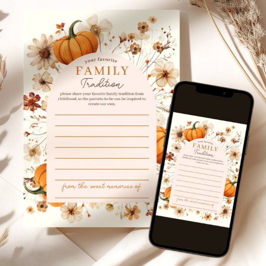 Herfst Pompoen Baby shower Familie Tradities Kaart