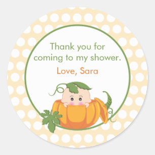 Herfst pompoen   Baby shower Favor Sticker