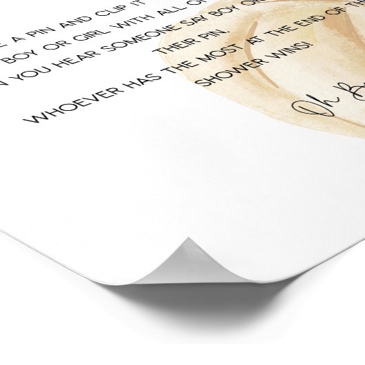 Herfst Pompoen Baby shower Game Poster (Hoek)