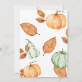 Herfst pompoen Baby shower, genderneutraal, Oh Bab Kaart (Achterkant)