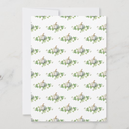 Herfst Pompoen Baby shower Genderneutrale Uitnodig Kaart (Achterkant)