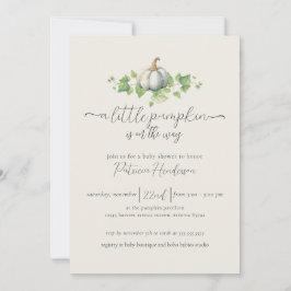 Herfst Pompoen Baby shower Genderneutrale Uitnodig Kaart