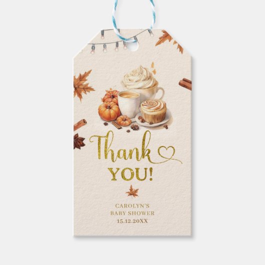 Herfst Pompoen Baby shower Gift Label Cadeaulabel (Voorkant)