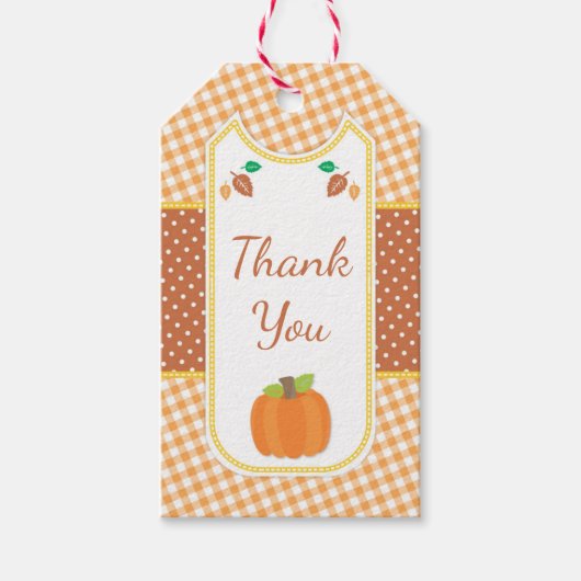 Herfst Pompoen Baby shower Gift Label Cadeaulabel (Voorkant)