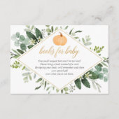 Herfst Pompoen baby shower groen boek aanvraag Informatiekaartje (Voorkant)