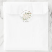 Herfst pompoen Baby shower groen gouden gunsten Ronde Sticker (Tas)