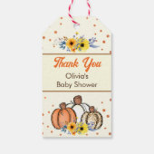 Herfst pompoen Baby shower gunst dank u Cadeaulabel (Achterkant)