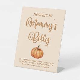 Herfst pompoen Baby shower Hoe groot is haar buik Reclamebord Met Voetstuk