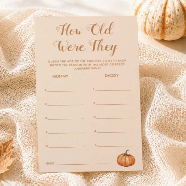 Herfst Pompoen Baby Shower Hoe Oud Waren Ze Spel (Creator heeft geüpload)
