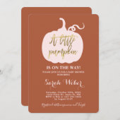 Herfst pompoen baby shower kaart (Voorkant / Achterkant)