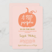 Herfst pompoen baby shower kaart (Voorkant / Achterkant)