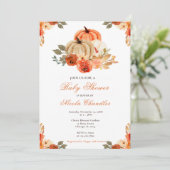 Herfst Pompoen Baby Shower Kaart (Staand voorkant)