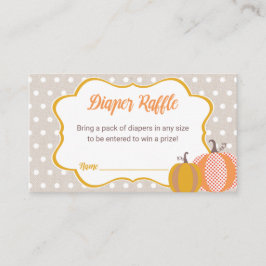 Herfst Pompoen Baby Shower Luier Raffel Tickets Informatiekaartje