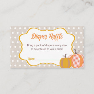 Herfst Pompoen Baby Shower Luier Raffel Tickets Informatiekaartje