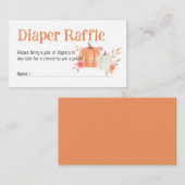Herfst Pompoen Baby shower Luier Raffle Informatiekaartje (Voorkant / Achterkant)