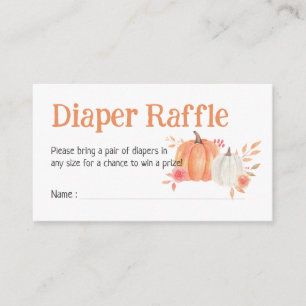 Herfst Pompoen Baby shower Luier Raffle Informatiekaartje