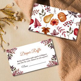 Herfst Pompoen Baby shower Luier Raffle Informatiekaartje