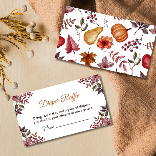 Herfst Pompoen Baby shower Luier Raffle Informatiekaartje