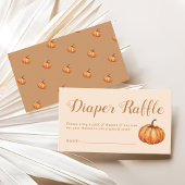 Herfst Pompoen Baby shower Luier Raffle Informatiekaartje