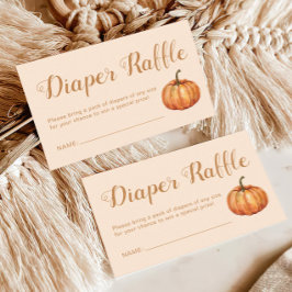 Herfst Pompoen Baby shower Luier Raffle Informatiekaartje