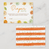 Herfst Pompoen Baby shower Luier Raffle Informatiekaartje (Voorkant / Achterkant)