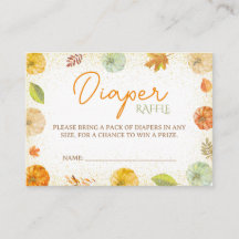 Herfst Pompoen Baby Shower Luier Raffle
