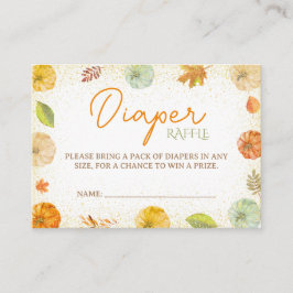 Herfst Pompoen Baby Shower Luier Raffle Informatiekaartje