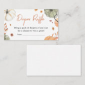 Herfst Pompoen Baby shower Luier Raffle Informatiekaartje (Voorkant / Achterkant)