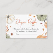 Herfst Pompoen Baby shower Luier Raffle Informatiekaartje (Voorkant)