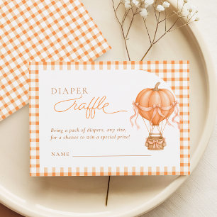 Herfst Pompoen Baby Shower Luier Raffle Kaart